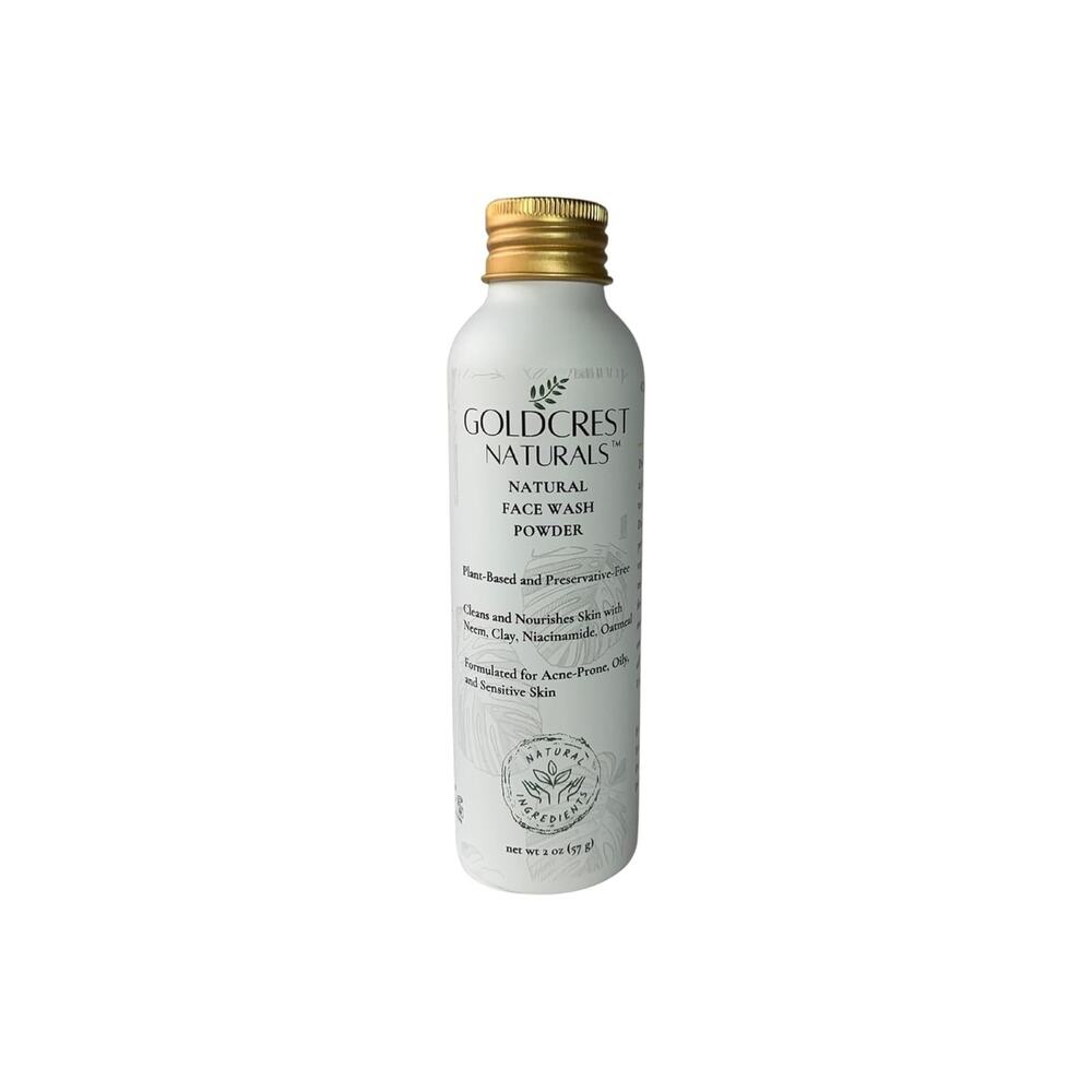 Natural Face Wash Powder–Waterless Cleanser for Acne-Prone, Oily, Sensitive Skin